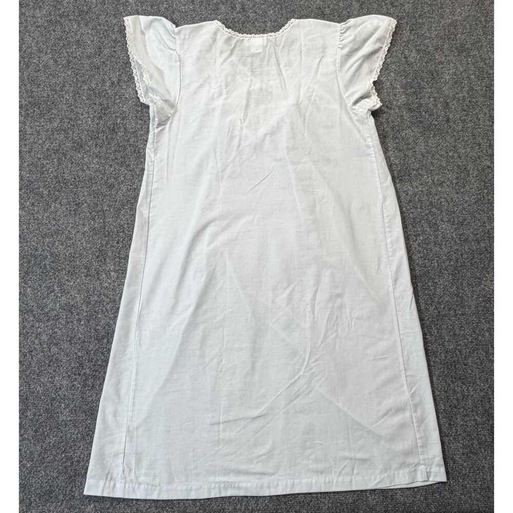 Vintage Barbizon Nightgown Women’s Small Blue Lace Embroidered Flutter Sleeve - Picture 3 of 8